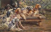 Osthaus, Edmund Henry Seven English Setters painting